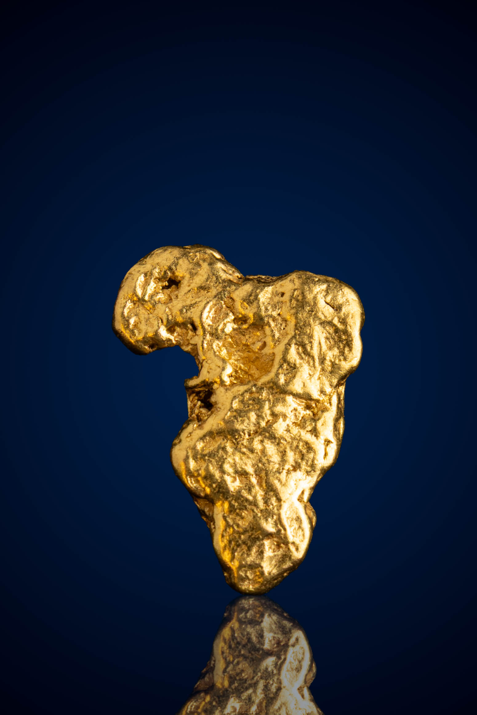 (image for) Shiny, Dimpled Natural Gold Nugget - CA - 3.89 grams